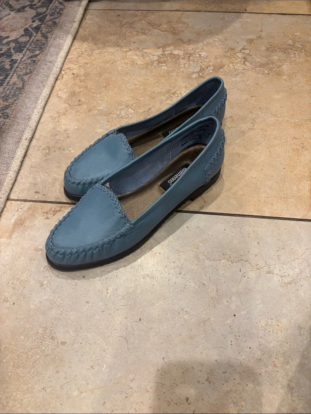Ellemenno Manitoba II Blue Leather Slip-On Loafers size 5.5